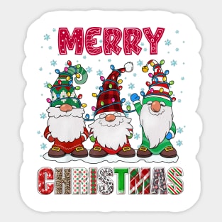 Merry Christmas Gnome Family Funny Xmas Tree Women Men Kids Sticker